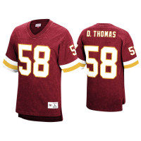 Men Kansas City Chiefs #58 Derrick Thomas Red Acid Wash Retired Player Jersey