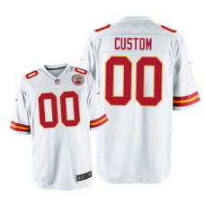 Men Kansas City Chiefs #00 White Custom Nike Game Jersey