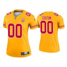 Women Kansas City Chiefs #00 2021 Custom Gold Inverted Legend Jersey