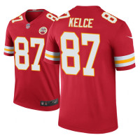 Men Kansas City Chiefs #87 Travis Kelce Red Nike legend color rush Jersey