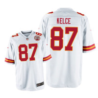 Men Kansas City Chiefs #87 White Travis Kelce Nike Game Jersey