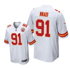 Men Kansas City Chiefs #91 White Derrick Nnadi Nike Game Jersey