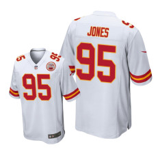 Men Kansas City Chiefs #95 White Chris Jones Nike Game Jersey