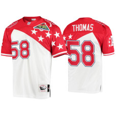 Men Kansas City Chiefs #58 Derrick Thomas Mitchell & Ness 1994 Pro Bowl White Red AFC Jersey