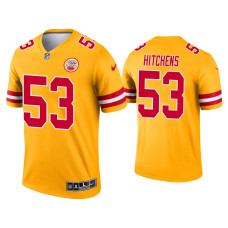 Men Kansas City Chiefs #53 Anthony Hitchens Yellow Inverted Legend Jersey