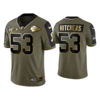 Men Kansas City Chiefs #53 Anthony Hitchens Olive Gold 2021 Salute To Service Limited Jersey