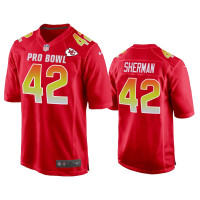 Men Kansas City Chiefs #42 Anthony Sherman AFC Nike Game Red Jersey - 2019 Pro Bowl