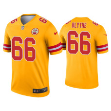 Men Kansas City Chiefs #66 Austin Blythe Gold Inverted Legend Jersey