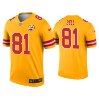 Men Kansas City Chiefs #81 Blake Bell Gold Inverted Legend Jersey