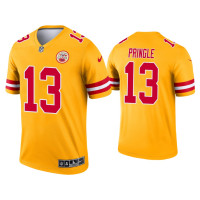 Men Kansas City Chiefs #13 Byron Pringle Yellow Inverted Legend Jersey