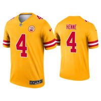 Men Kansas City Chiefs #4 Chad Henne Yellow Inverted Legend Jersey