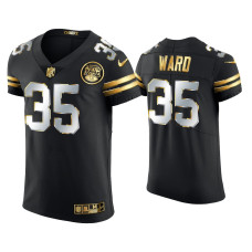 Men Kansas City Chiefs #35 Charvarius Ward Black Golden Edition Elite Jersey