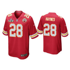 Men Kansas City Chiefs #28 Abner Haynes Super Bowl LV Red Game Jersey