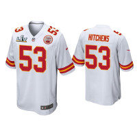 Men Kansas City Chiefs #53 Anthony Hitchens Super Bowl LV White Game Jersey