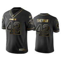 Men Kansas City Chiefs #42 Golden Edition Vapor Untouchable Limited Anthony Sherman Black Jersey