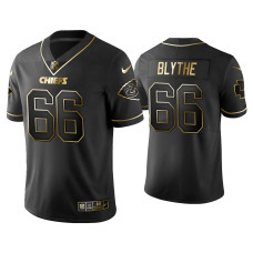 Men Kansas City Chiefs #66 Golden Edition Vapor Limited Austin Blythe Black Jersey