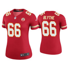 Women Kansas City Chiefs #66 Color Rush Legend Austin Blythe Red Jersey