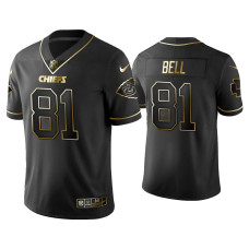 Men Kansas City Chiefs #81 Golden Edition Vapor Limited Blake Bell Black Jersey