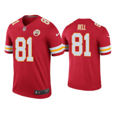 Men Kansas City Chiefs #81 Color Rush Legend Blake Bell Red Jersey