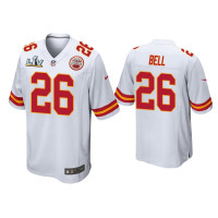 Men Kansas City Chiefs #26 Bobby Bell Super Bowl LV White Game Jersey