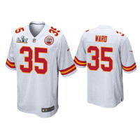 Men Kansas City Chiefs #35 Charvarius Ward Super Bowl LV White Game Jersey