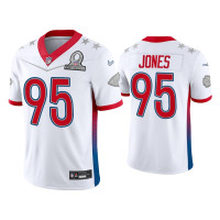 Men Kansas City Chiefs #95 Chris Jones 2022 AFC Pro Bowl White Game Jersey