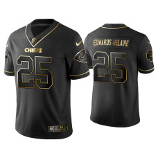 Men Kansas City Chiefs #25 Golden Edition Vapor Limited Clyde Edwards-Helaire Black Jersey