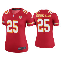 Women Kansas City Chiefs #25 Color Rush Legend Clyde Edwards-Helaire Red Jersey