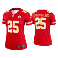 Women Kansas City Chiefs #25 Clyde Edwards-Helaire Red Legend Jersey