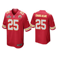 Men Kansas City Chiefs #25 Clyde Edwards-Helaire Super Bowl LV Red Game Jersey