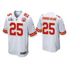 Men Kansas City Chiefs #25 Clyde Edwards-Helaire Super Bowl LV White Game Jersey