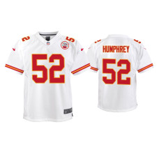 Youth Kansas City Chiefs #52 Creed Humphrey White Game Jersey