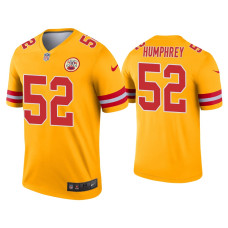 Men Kansas City Chiefs #52 Creed Humphrey Gold Inverted Legend Jersey