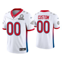 Men Kansas City Chiefs #00 Custom 2022 AFC Pro Bowl White Game Jersey