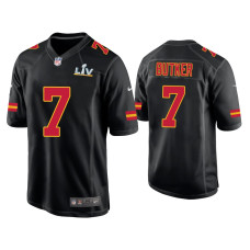 Men Kansas City Chiefs #7 Harrison Butker Super Bowl LV Black Game Fashion Jersey