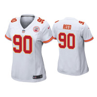 Women Kansas City Chiefs #90 Jarran Reed White Game Jersey