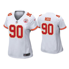 Women Kansas City Chiefs #90 Jarran Reed White Game Jersey