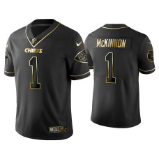 Men Kansas City Chiefs #1 Golden Edition Vapor Limited Jerick McKinnon Black Jersey