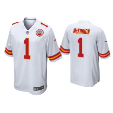 Men Kansas City Chiefs #1 Jerick McKinnon White Game Jersey