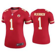 Women Kansas City Chiefs #1 Color Rush Legend Jerick McKinnon Red Jersey