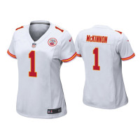 Women Kansas City Chiefs #1 Jerick McKinnon White Game Jersey