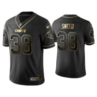 Men Kansas City Chiefs #38 Golden Edition Vapor Limited L'Jarius Sneed Black Jersey