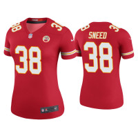 Women Kansas City Chiefs #38 Color Rush Legend L'Jarius Sneed Red Jersey