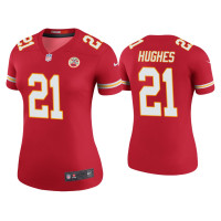 Women Kansas City Chiefs #21 Color Rush Legend Mike Hughes Red Jersey