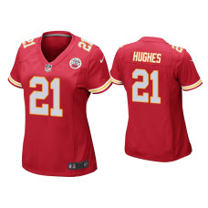 Women Kansas City Chiefs #21 Mike Hughes Red Game Jersey