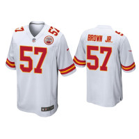 Men Kansas City Chiefs #57 Orlando Brown Jr. White Game Jersey