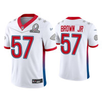 Men Kansas City Chiefs #57 Orlando Brown Jr. 2022 AFC Pro Bowl White Game Jersey