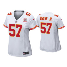 Women Kansas City Chiefs #57 Orlando Brown Jr. White Game Jersey