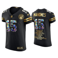 Men Kansas City Chiefs #15 Patrick Mahomes Black Career Highlights Jersey