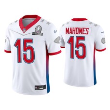 Men Kansas City Chiefs #15 Patrick Mahomes 2022 AFC Pro Bowl White Game Jersey